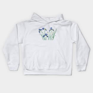 blue irises blossom Kids Hoodie